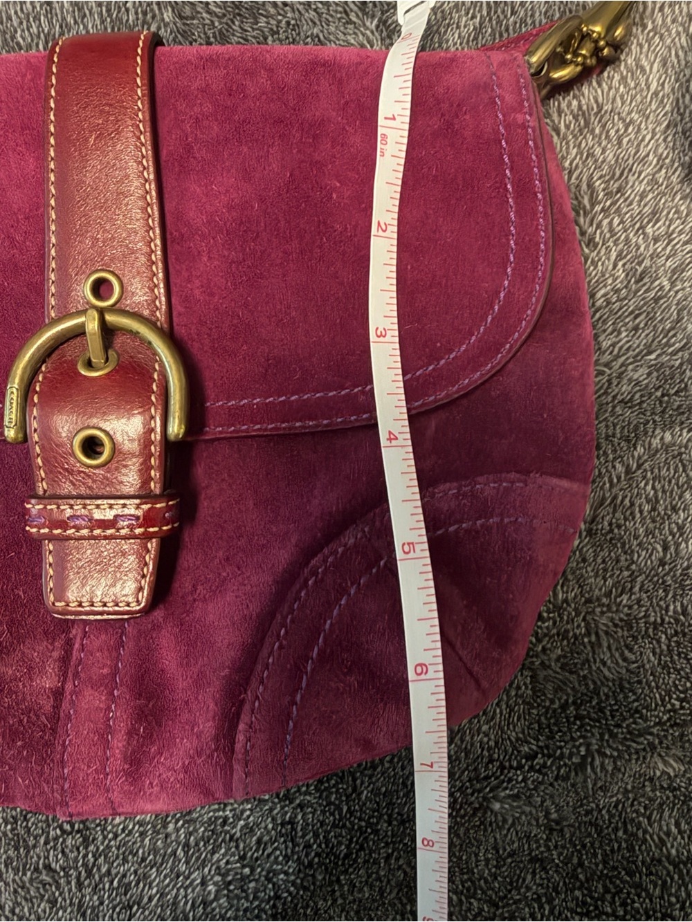 VINTAGE COACH suede crossbody bag - Picture 3 of 12